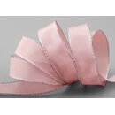 3 m x 25 mm Dekoband FAIRY TALE ROSA SILBER...