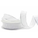 25 m x 25 mm Dekoband FAIRY TALE WEISS SILBER...