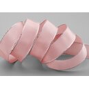 25 m x 25 mm Dekoband FAIRY TALE ROSA SILBER...