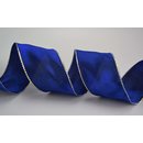 3 m x 40 mm Dekoband FAIRY TALE BLAU GOLD Drahtkantenband...