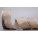 25 m x 40 mm Dekoband FAIRY TALE TAUPE SILBER...