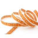 3 m x 15 mm Dekoband Emily ORANGE gepunktet mit Spitze am...