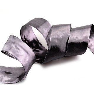 20 m x 40 mm Dekoband GLOSSY ANTHRAZIT Glanzband metallic Schleifenband mit Draht glnzend Weihnachten