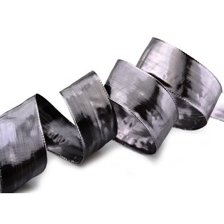 20 m x 40 mm Dekoband GLOSSY ANTHRAZIT Glanzband metallic Schleifenband mit Draht glnzend Weihnachten
