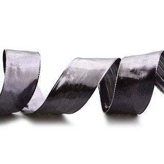 20 m x 40 mm Dekoband GLOSSY ANTHRAZIT Glanzband metallic Schleifenband mit Draht glnzend Weihnachten