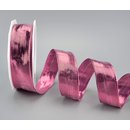 20 m x 25 mm Dekoband GLOSSY ROSA Glanzband metallic...