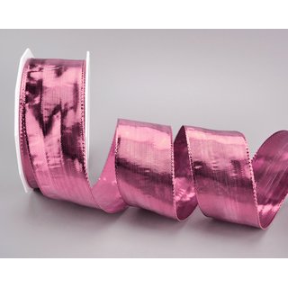 20 m x 40 mm Dekoband GLOSSY ROSA Glanzband metallic...