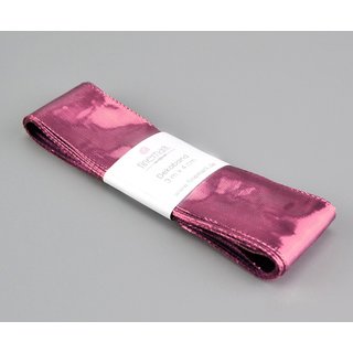 20 m x 40 mm Dekoband GLOSSY ROSA Glanzband metallic Schleifenband mit Draht glnzend Weihnachten