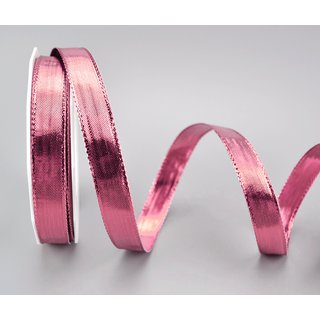 20 m x 15 mm Dekoband GLOSSY ROSA Glanzband metallic Schleifenband mit Draht glnzend Weihnachten