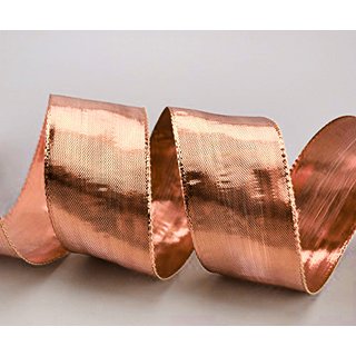 3 m x 40 mm Dekoband GLOSSY ROSA GOLD Glanzband metallic Schleifenband mit Draht glnzend Weihnachten