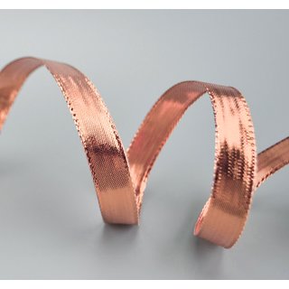 20 m x 15 mm Dekoband GLOSSY ROSA GOLD Glanzband metallic Schleifenband mit Draht glnzend Weihnachten