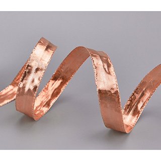 20 m x 15 mm Dekoband GLOSSY ROSA GOLD Glanzband metallic Schleifenband mit Draht glnzend Weihnachten