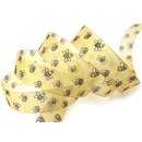 3 m x 25 mm Dekoband HAPPY BEE Geschenkband mit Draht...