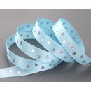 25 m x 15 mm Dekoband BABY HEARTS HELLBLAU Satinband mit...