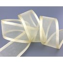 3 m x 38 mm Chiffonband mit Satin Kante Creme KRFTIG...