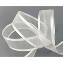 3 m x 25 mm Chiffonband mit Satin Kante IVORY ELFENBEIN...