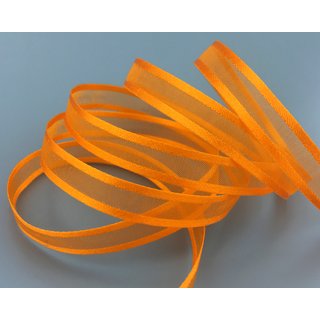3 m x 10 mm Chiffonband mit Satin Kante ORANGE (34) Chiffon Dekoband Schleifenband Geschenkband ohne Draht Organza