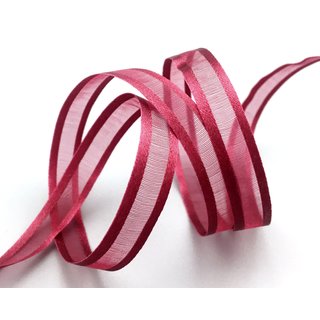 3 m x 10 mm Chiffonband mit Satin Kante BORDEAUX (66) Chiffon Dekoband Schleifenband Geschenkband ohne Draht Organza