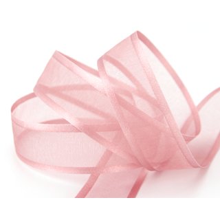 3 m x 25 mm Chiffonband mit Satin Kante ALTROSA Rosa (53) Chiffon Dekoband Schleifenband Geschenkband ohne Draht Organza