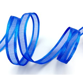 3 m x 10 mm Chiffonband mit Satin Kante BLAU ROYALBLAU (77) Chiffon Dekoband Schleifenband Geschenkband ohne Draht Organza