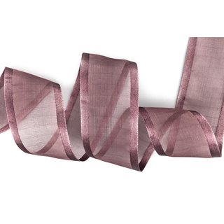 3 m x 38 mm Chiffonband mit Satin Kante BRAUN (48) Chiffon Dekoband Schleifenband Geschenkband ohne Draht Organza