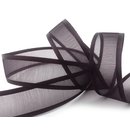 3 m x 25 mm Chiffonband mit Satin Kante DUNKELBRAUN...