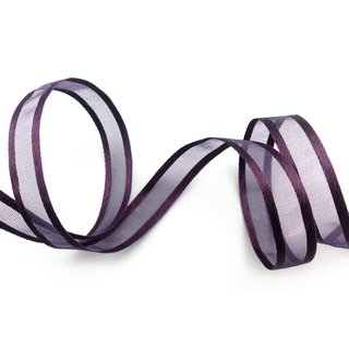3 m x 10 mm Chiffonband mit Satin Kante PFLAUME DUNKELLILA (86) Chiffon Dekoband Schleifenband Geschenkband ohne Draht Organza