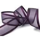 3 m x 38 mm Chiffonband mit Satin Kante PFLAUME...