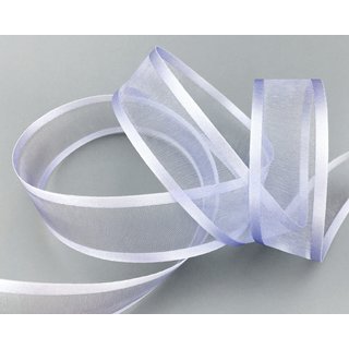 3 m x 25 mm Chiffonband mit Satin Kante FLIEDER (82) Chiffon Dekoband Schleifenband Geschenkband ohne Draht Organza