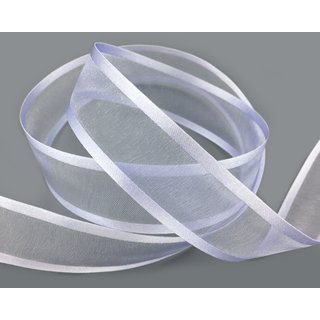 3 m x 25 mm Chiffonband mit Satin Kante FLIEDER (82) Chiffon Dekoband Schleifenband Geschenkband ohne Draht Organza