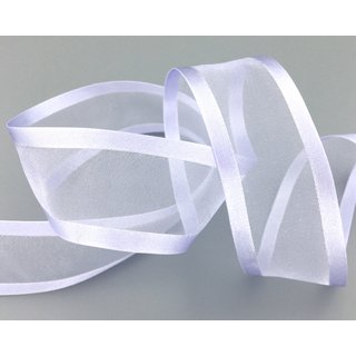 3 m x 38 mm Chiffonband mit Satin Kante FLIEDER (82) Chiffon Dekoband Schleifenband Geschenkband ohne Draht Organza