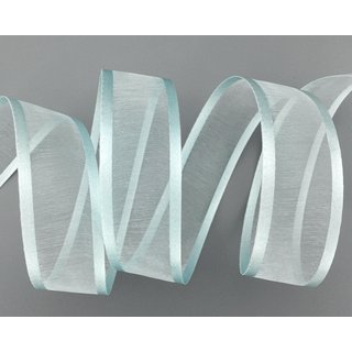 3 m x 25 mm Chiffonband mit Satin Kante HELLBLAU (71) Chiffon Dekoband Schleifenband Geschenkband ohne Draht Organza