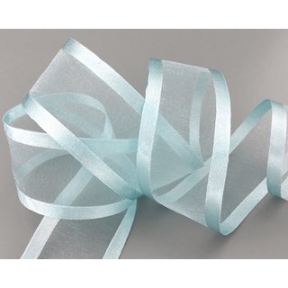 3 m x 38 mm Chiffonband mit Satin Kante HELLBLAU (71) Chiffon Dekoband Schleifenband Geschenkband ohne Draht Organza