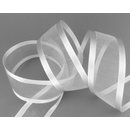 3 m x 38 mm Chiffonband mit Satin Kante HELLGRAU (Sehr...