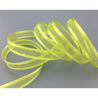 3 m x 10 mm Chiffonband mit Satin Kante HELLGRN (22) Chiffon Dekoband Schleifenband Geschenkband ohne Draht Organza