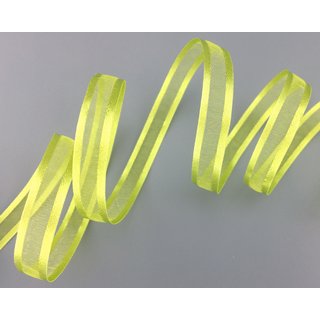 3 m x 10 mm Chiffonband mit Satin Kante HELLGRN (22) Chiffon Dekoband Schleifenband Geschenkband ohne Draht Organza