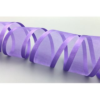 3 m x 38 mm Chiffonband mit Satin Kante LAVENDEL (84) Chiffon Dekoband Schleifenband Geschenkband ohne Draht Organza