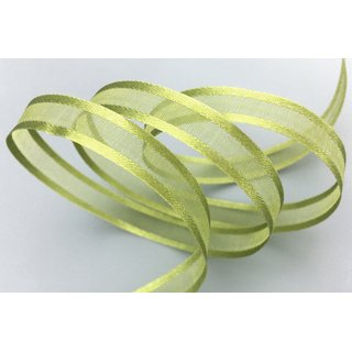 3 m x 10 mm Chiffonband mit Satin Kante OLIV OLIVGRN (25) Chiffon Grn Dekoband Schleifenband Geschenkband ohne Draht Organza
