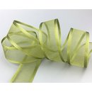 3 m x 25 mm Chiffonband mit Satin Kante OLIV OLIVGRN...
