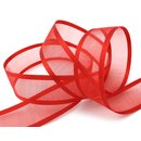 3 m x 25 mm Chiffonband mit Satin Kante ROT KNALLROT (65)...