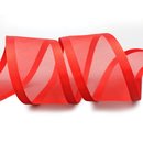 3 m x 38 mm Chiffonband mit Satin Kante ROT KNALLROT (65)...