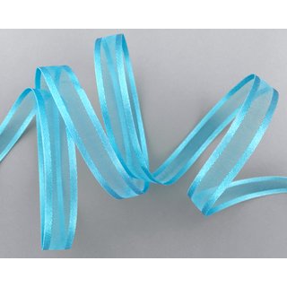 3 m x 10 mm Chiffonband mit Satin Kante TRKIS (72) Chiffon Dekoband Schleifenband Geschenkband ohne Draht Organza