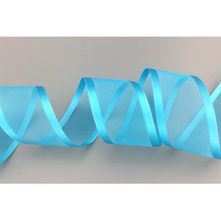 3 m x 38 mm Chiffonband mit Satin Kante TRKIS (72) Chiffon Dekoband Schleifenband Geschenkband ohne Draht Organza