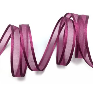 3 m x 10 mm Chiffonband mit Satin Kante WEINROT BURGUND (68) Chiffon Dekoband Schleifenband Geschenkband ohne Draht Organza