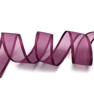 3 m x 38 mm Chiffonband mit Satin Kante WEINROT BURGUND (68) Chiffon Dekoband Schleifenband Geschenkband ohne Draht Organza