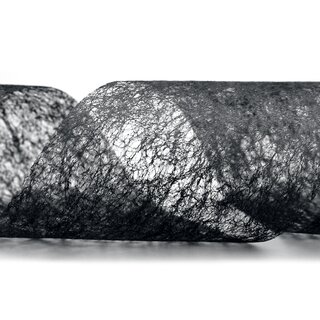 VLIES Dekoband 3 m x 10 cm SCHWARZ Vliesband Geschenkband Schleifenband Transparent