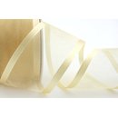 25 m x 62 mm Chiffonband mit Satin Kante Creme KRFTIG...