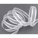 50 m x 10 mm Chiffonband mit Satin Kante WEISS (01)...