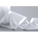 25 m x 62 mm Chiffonband mit Satin Kante WEISS (01)...