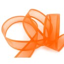 25 m x 25 mm Chiffonband mit Satin Kante ORANGE (34)...